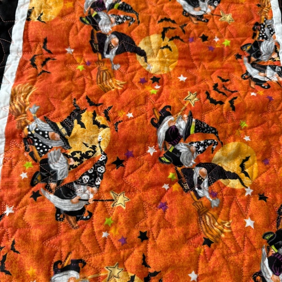 Halloween Fall quilted table runner with witchy gnomes pattern - Picture 8 of 10